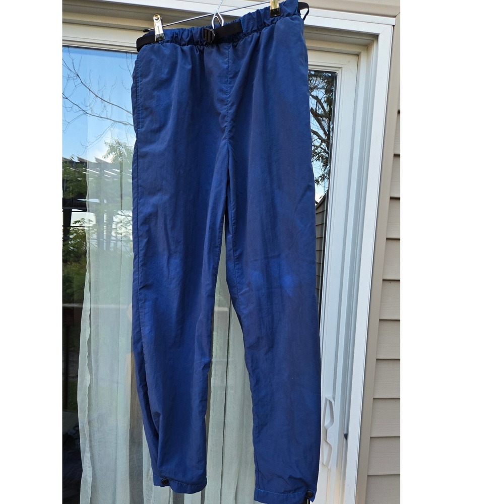 Vintage REI Blue Nylon Hiking Pants Webbing Belt Snap Cuff Gorpcore Women